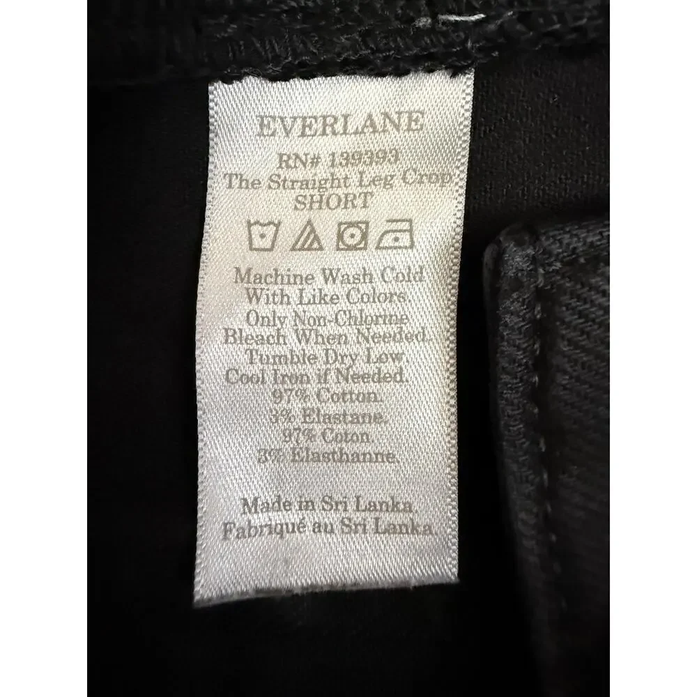 Everlane Straight Leg Crop Short Jeans Black Sz 16